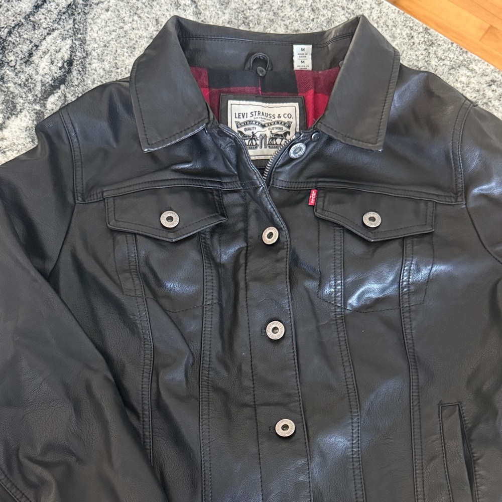 Black Leather Jacket Levi’s Medium